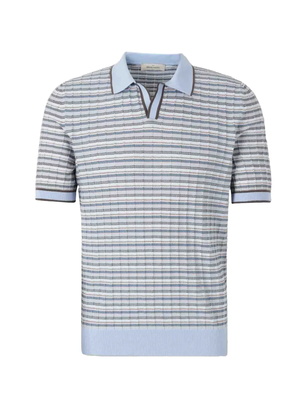 Gran Sasso striped waffle-knit polo shirt - Blu