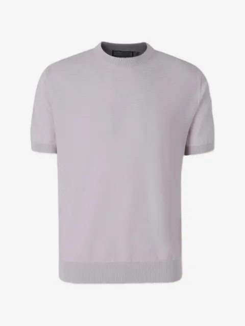 Canali ribbed-knit short-sleeve T-shirt