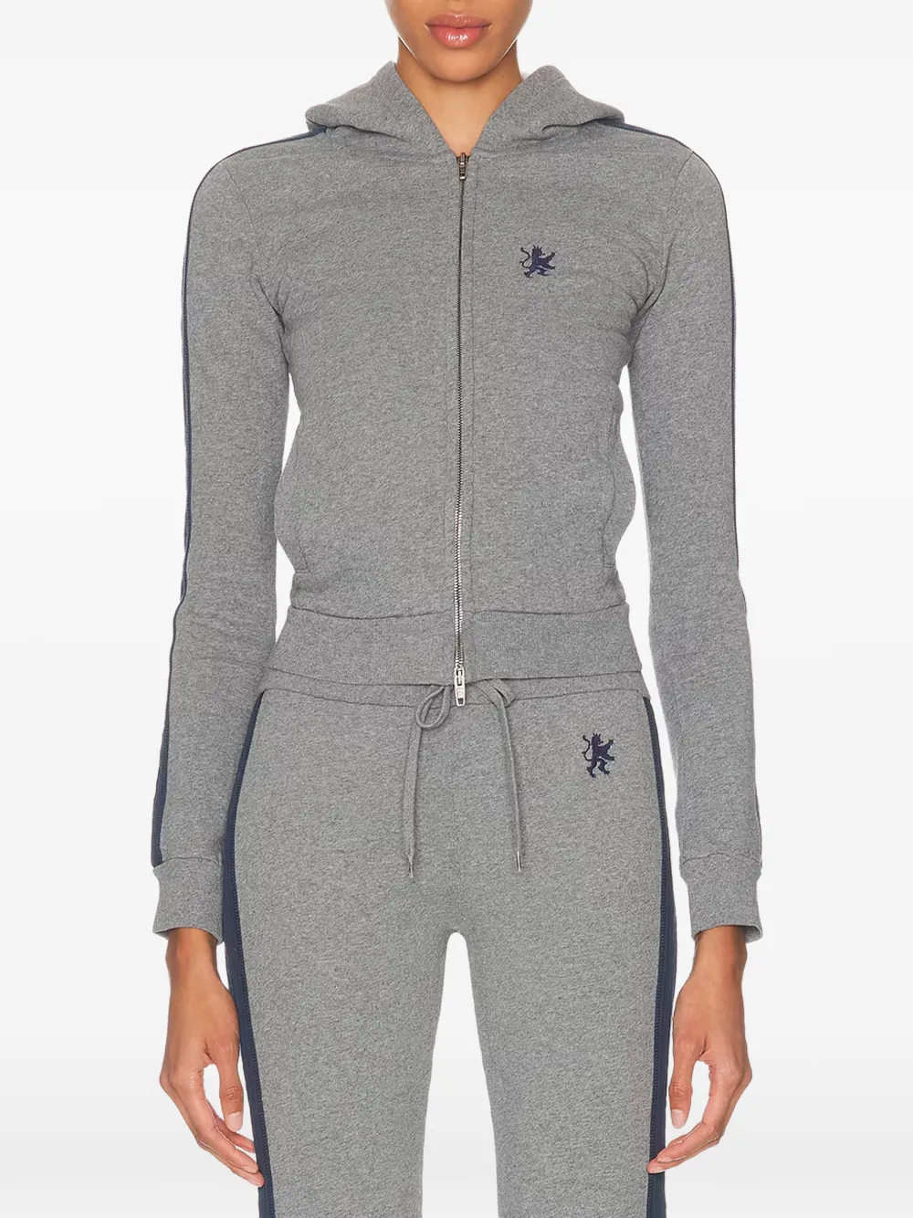 Balenciaga Lion side-stripe zip-up hoodie - Grey