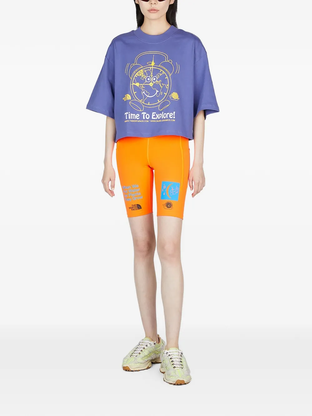 The North Face x Online Ceramics cropped T-shirt met print Paars