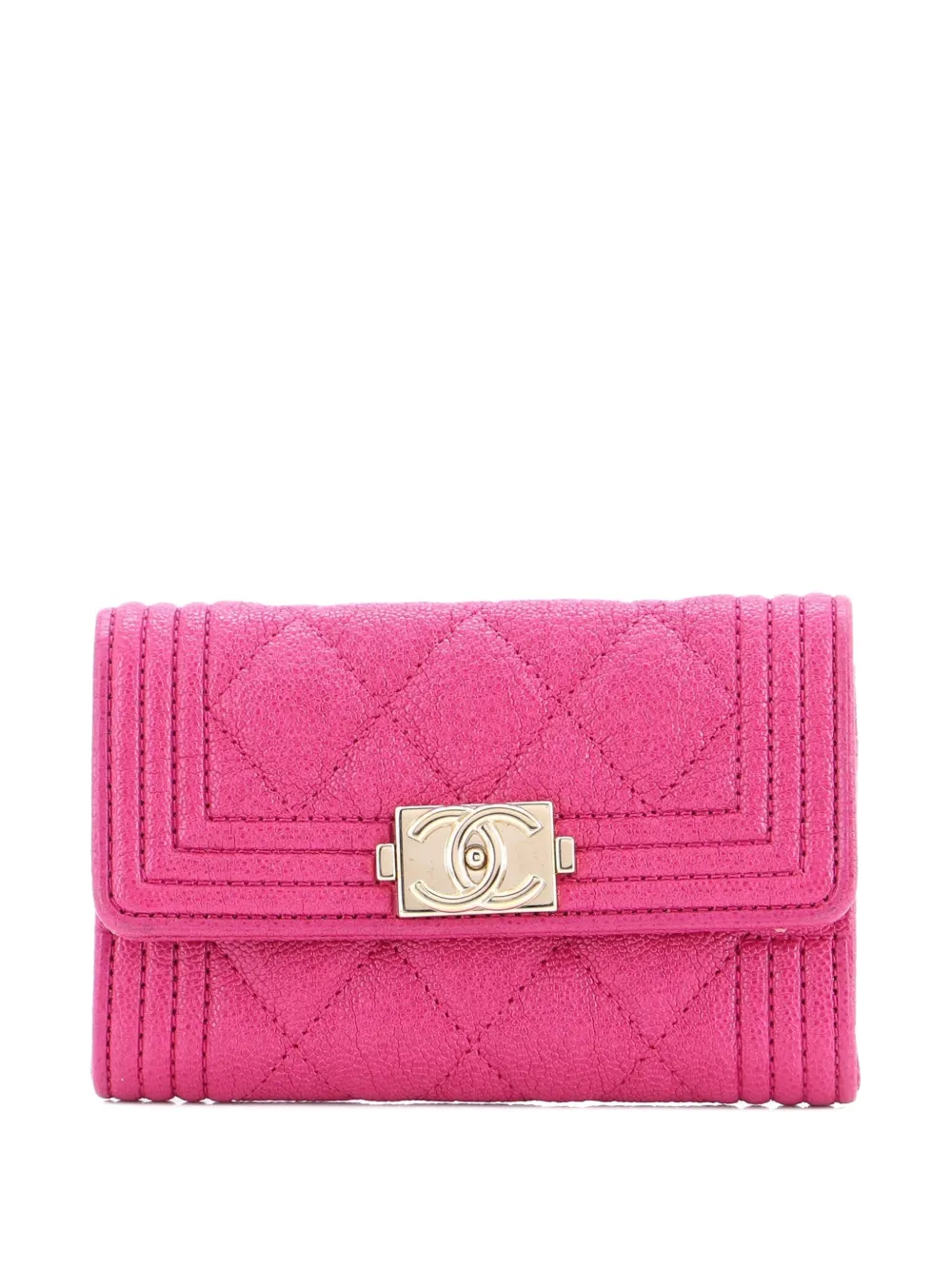 CHANEL Pre-Owned Portacarte Boy Flap Case trapuntato - Rosa