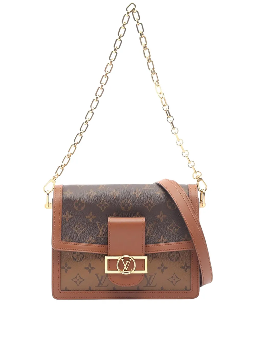 Louis Vuitton Pre-Owned Borsa a tracolla Dauphine MM Monogram Reverse 2021-2026 - Marrone