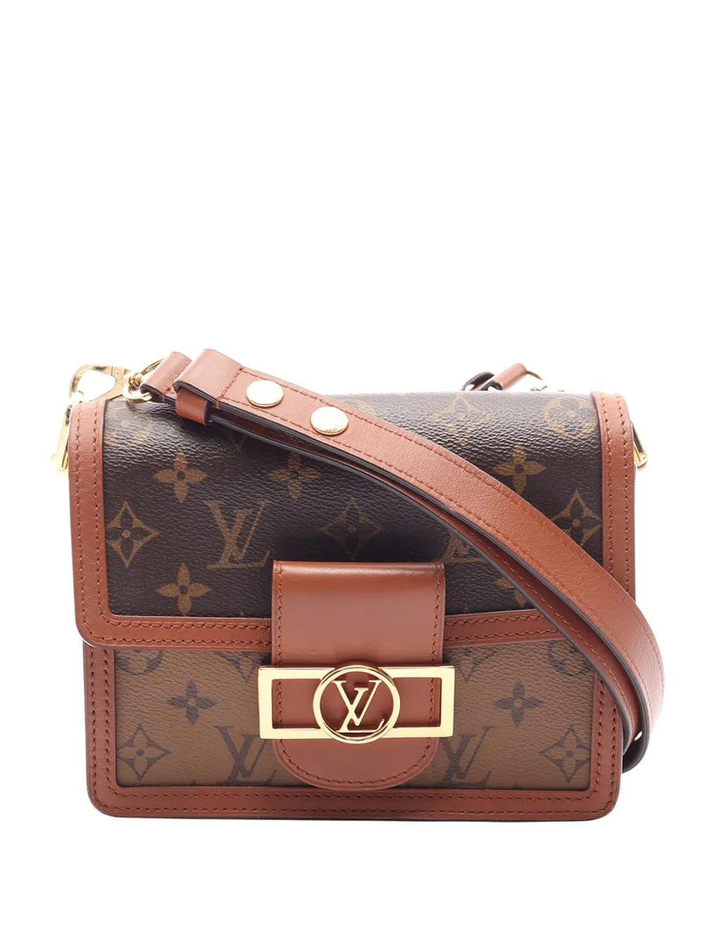 Louis Vuitton Pre-Owned 2020 Monogram Reverse Mini Dauphine satchel - Braun