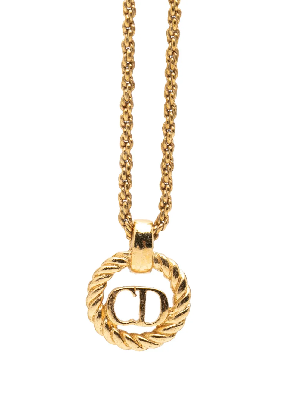 Christian Dior Pre-Owned Collana con logo pendente CD e placcatura oro XX secolo