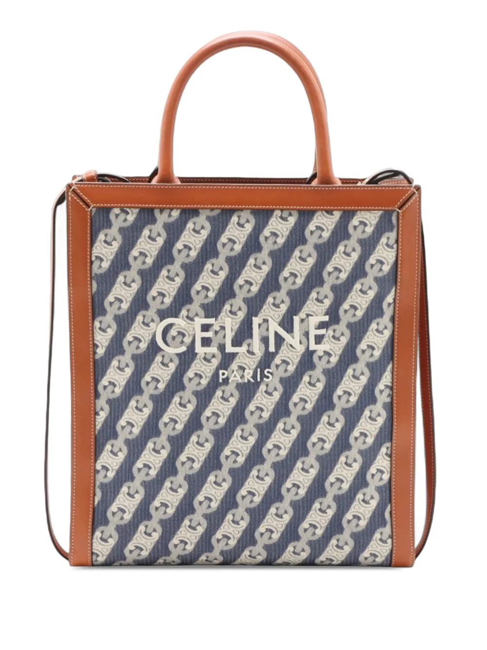 Celine Pre-Owned 2018-2026 Small Triomphe Canvas Maillon Vertical Cabas satchel - Blue