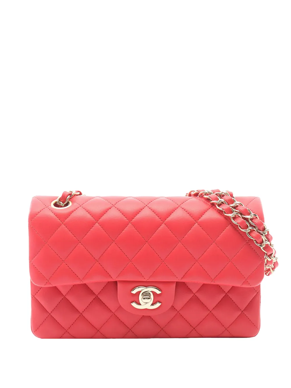 CHANEL Pre-Owned 2018 Medium Classic Lambskin Double Flap shoulder bag - Pink