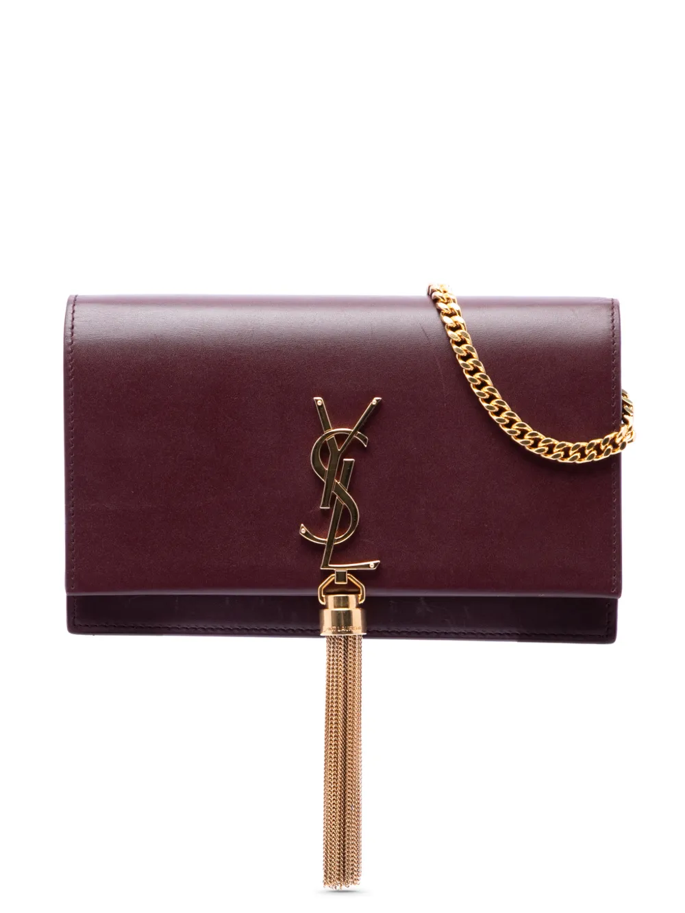 Saint Laurent Pre-Owned 2019 Smooth Calfskin Monogram Kate Tassel Wallet on Chain crossbody bag - Red
