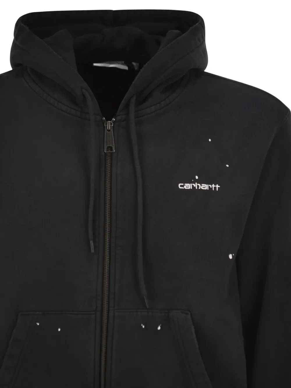 Carhartt WIP Hoodie met rits en geverfd effect Zwart