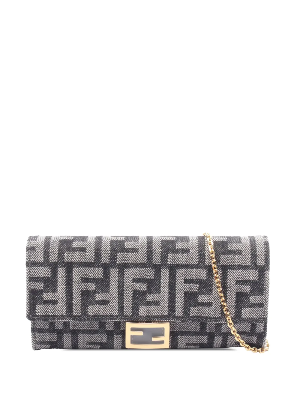 Fendi Pre-Owned Borsa a tracolla FF jacquard denim 2010-2026 - Blu