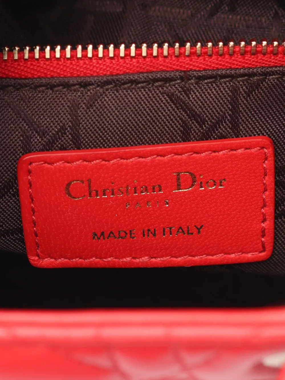 Dior Pre-owned 2010-2026 Small Calfskin Cannage My Abcdior Lady Dior Satchel in Red, view 5