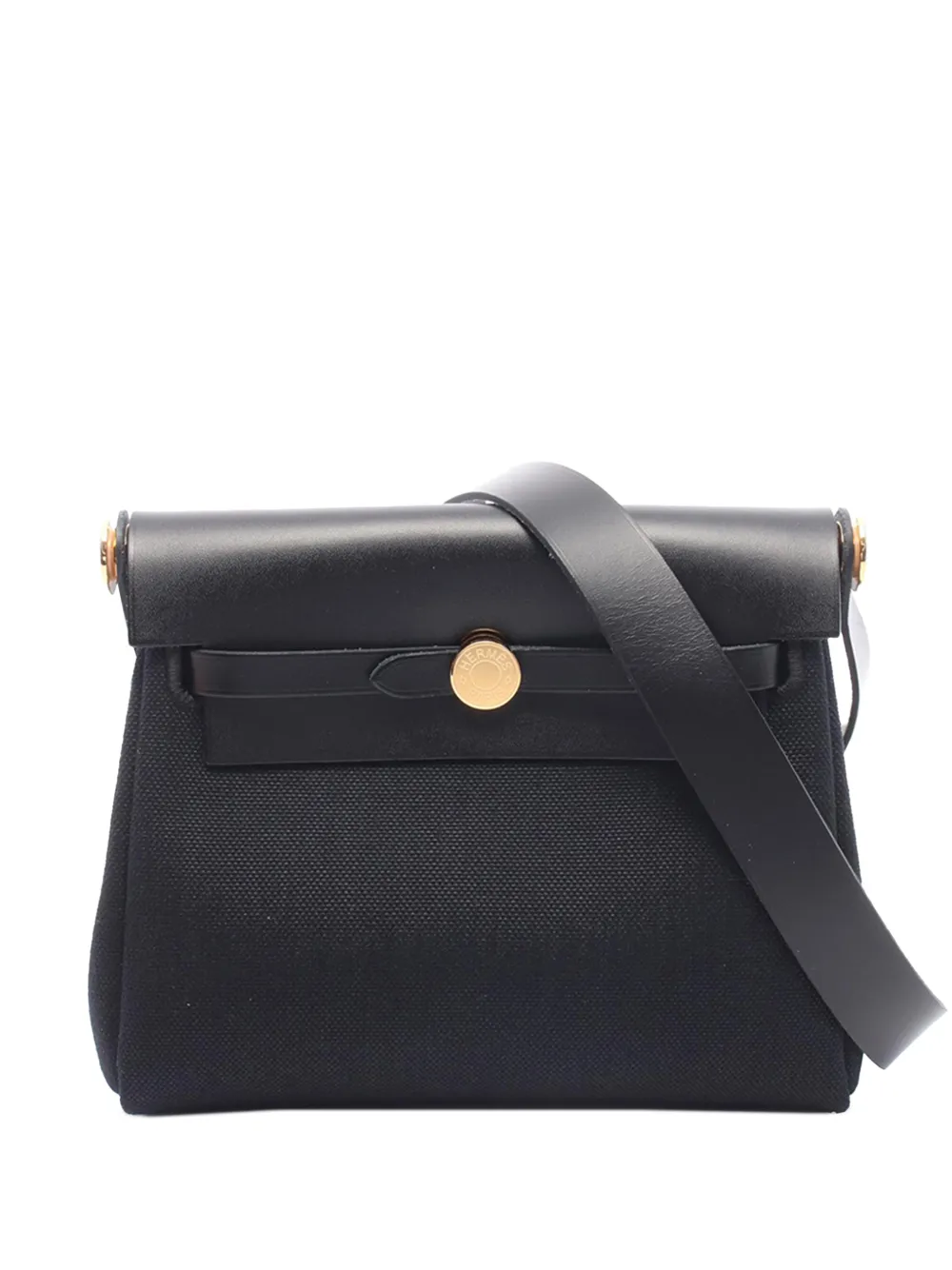 Hermès Pre-Owned 2025 Military Toile and Vache Hunter Herbag Zip 20 crossbody bag - Schwarz