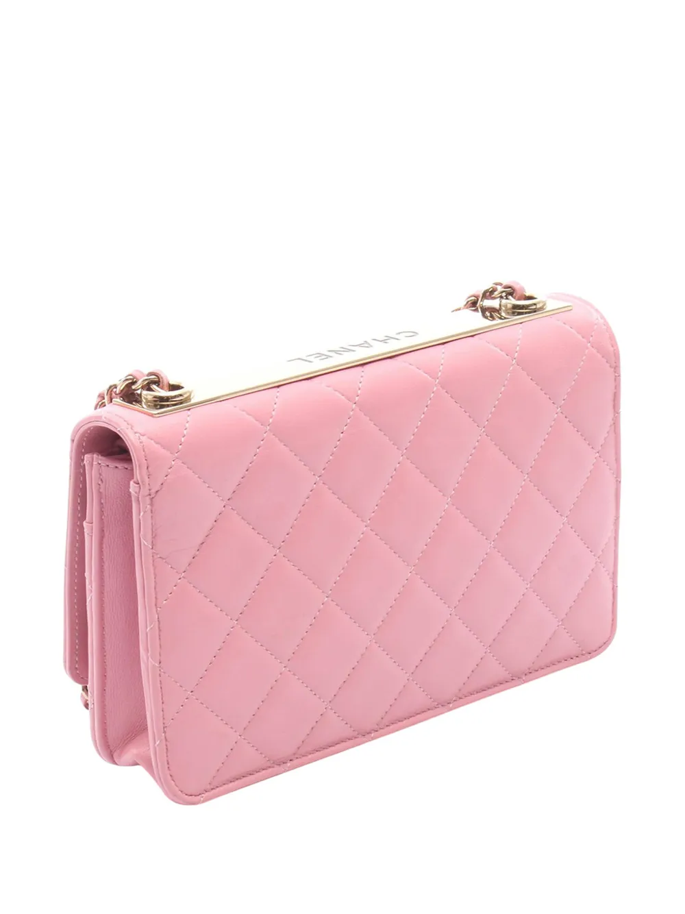  Chanel Pre-owned Sac à Bandoulière Trendy Cc Wallet On Chain En Cuir D'agneau Avec Chaîne (2021-2026) - Rose 