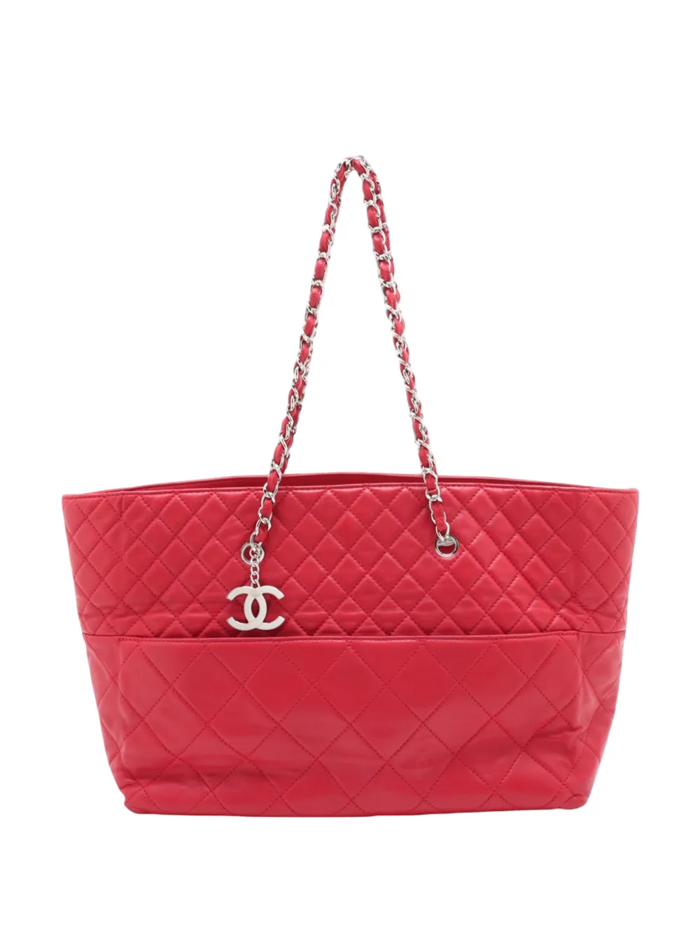 CHANEL Pre-Owned Borsa tote In The Business grande in pelle di agnello trapuntata 2010-2011 - Rosso