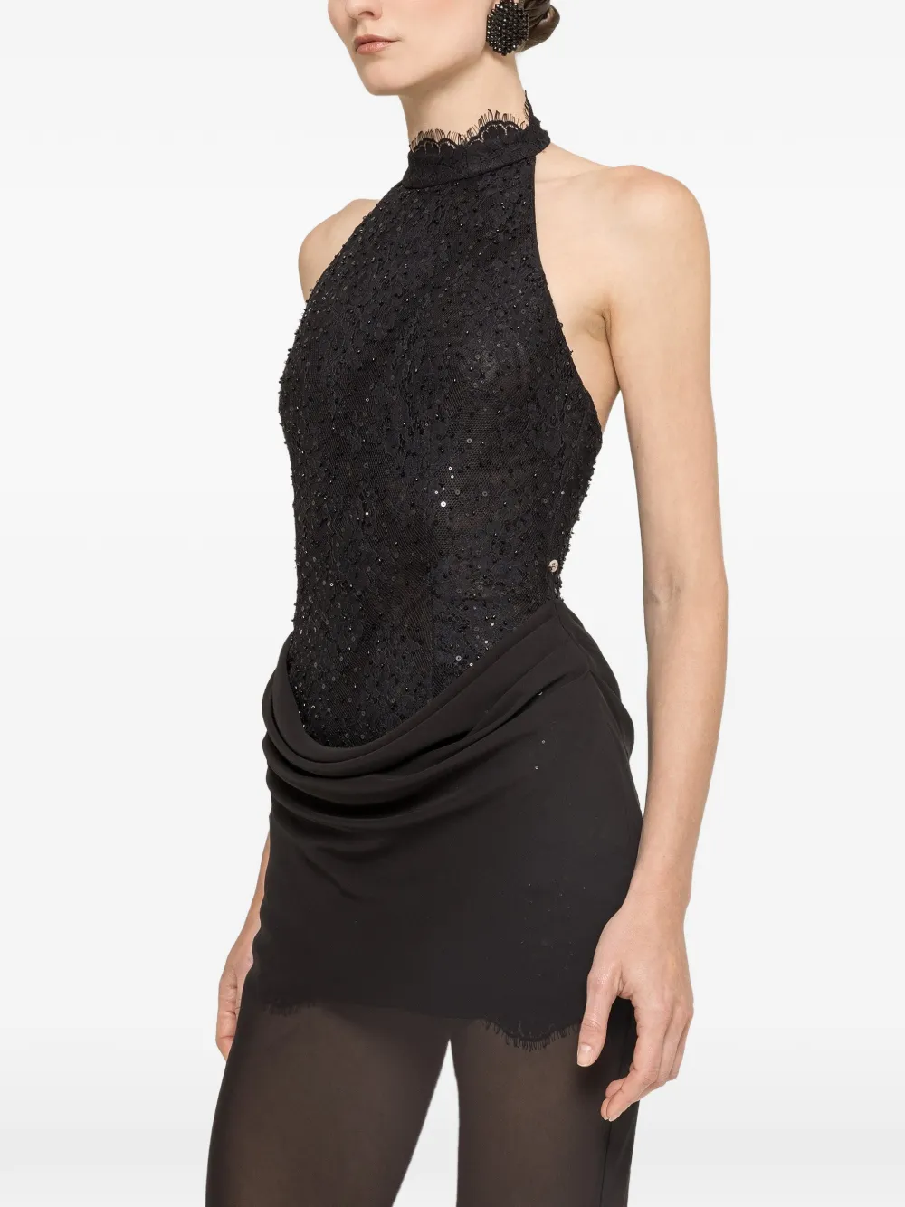 NISSA sequin-embellishment maxi dress - Nero