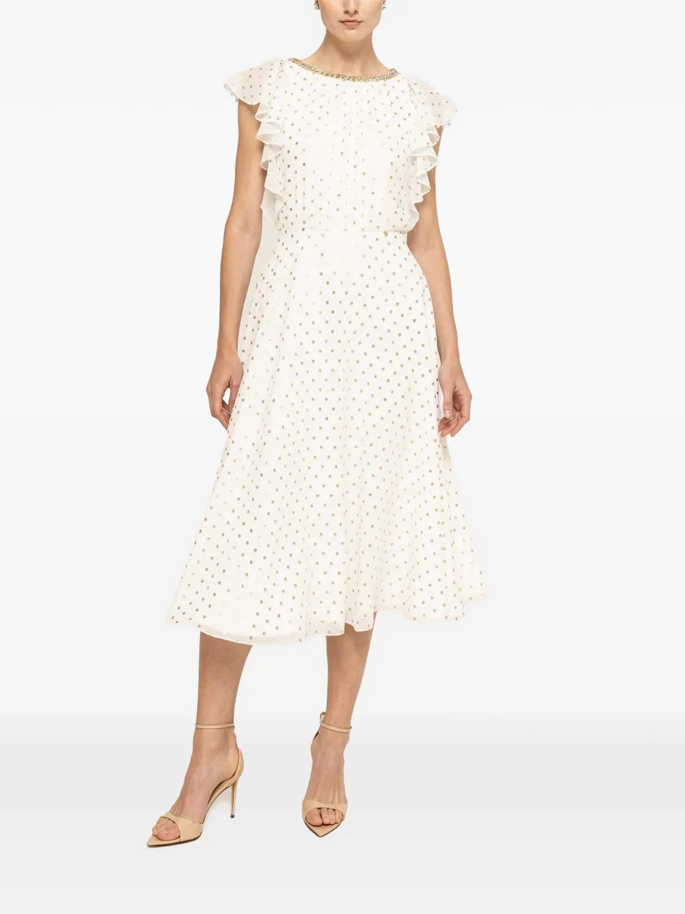 NISSA Midi-jurk met stippen Wit