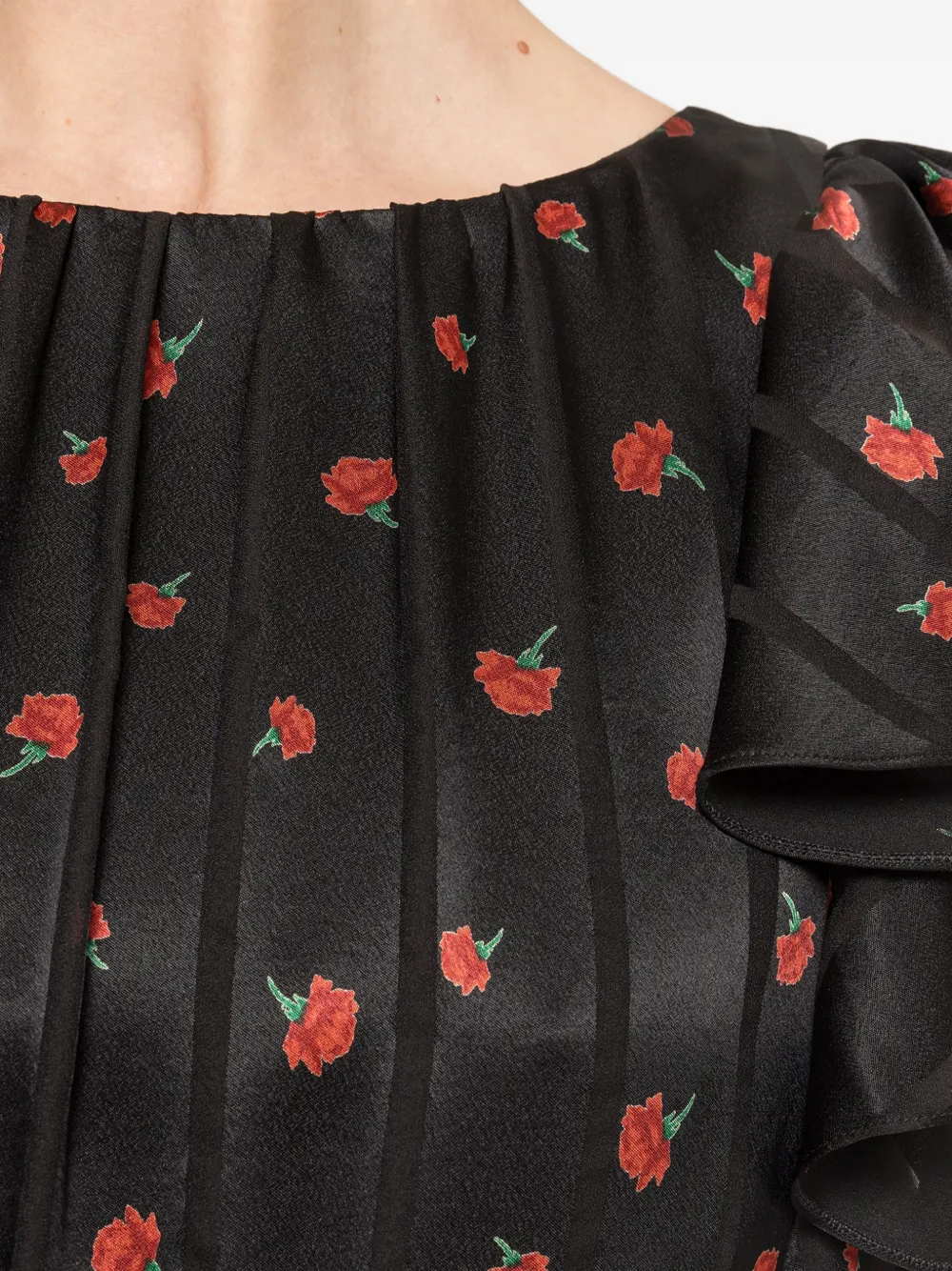 NISSA Midi-jurk met bloemenprint Zwart
