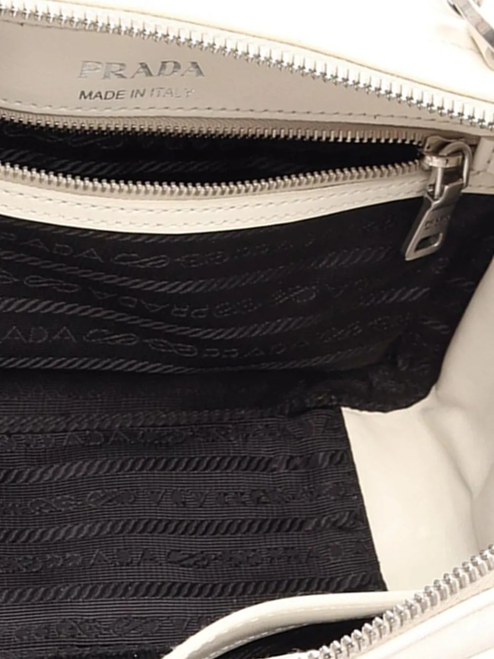 Prada Pre-owned 2010-2026 Soft Calf Diagramme Satchel in White, view 4