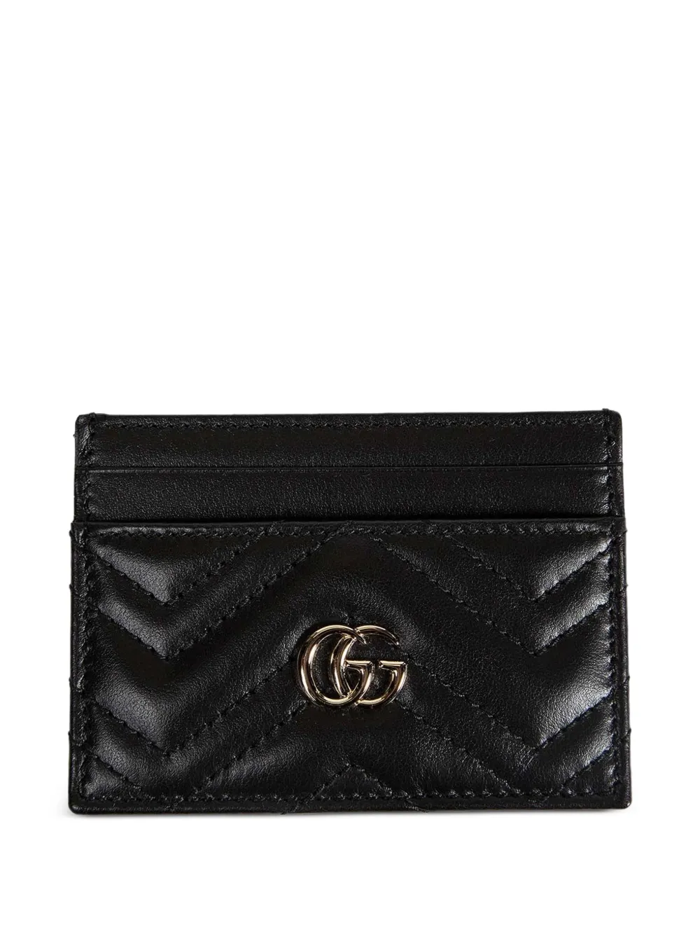 Gucci GG Marmont Kartenetui aus Matelassé-Leder - Schwarz