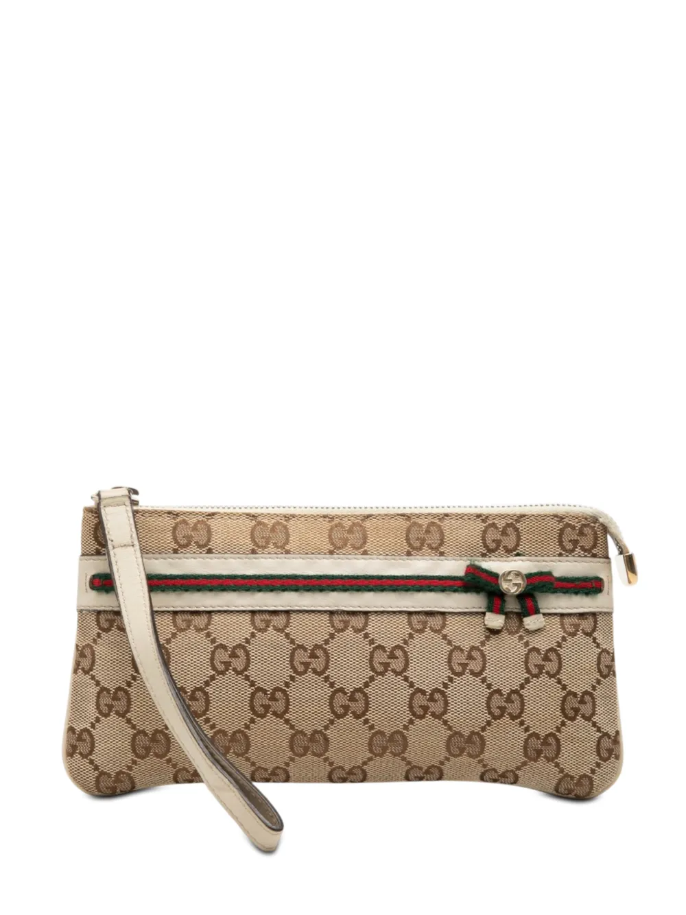 Gucci Pre-Owned 2000-2015 GG Canvas Web Mayfair Wristlet clutch bag - Bianco