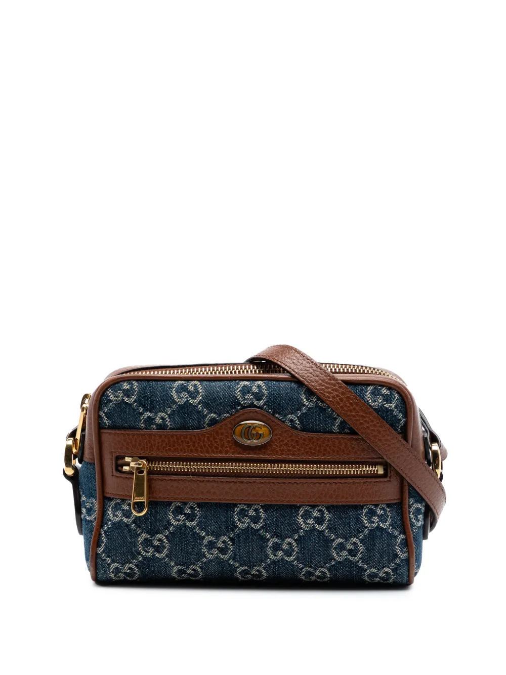 Gucci Pre-Owned 2016-2026 Mini GG Denim Ophidia crossbody bag - Blu