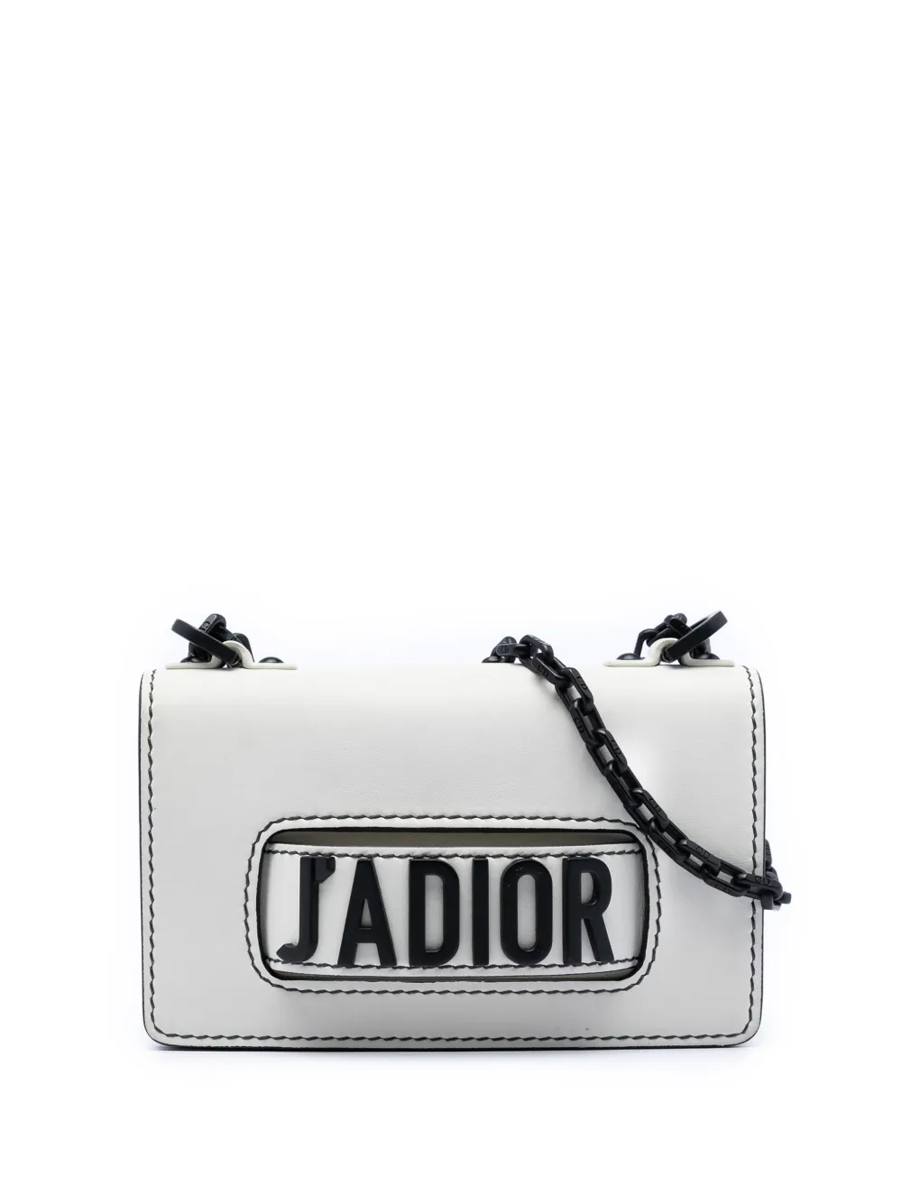 Christian Dior Pre-Owned 2018 Mini Calfskin JAdior Chain Flap crossbody bag - Bianco