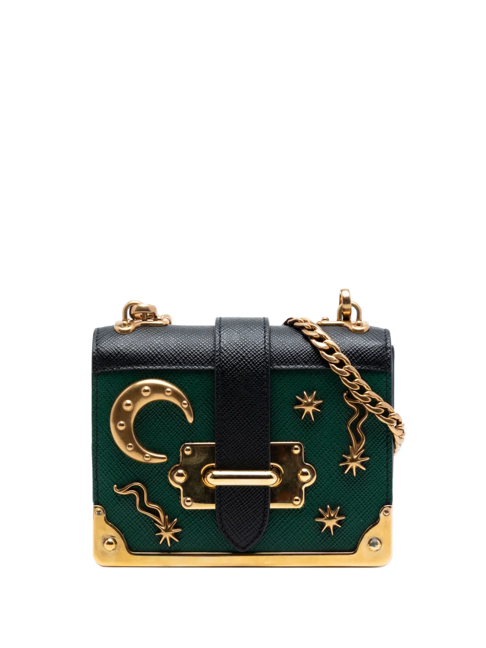 Prada Pre-Owned 2013-2026 Micro Saffiano Astrology Cahier crossbody bag - Verde