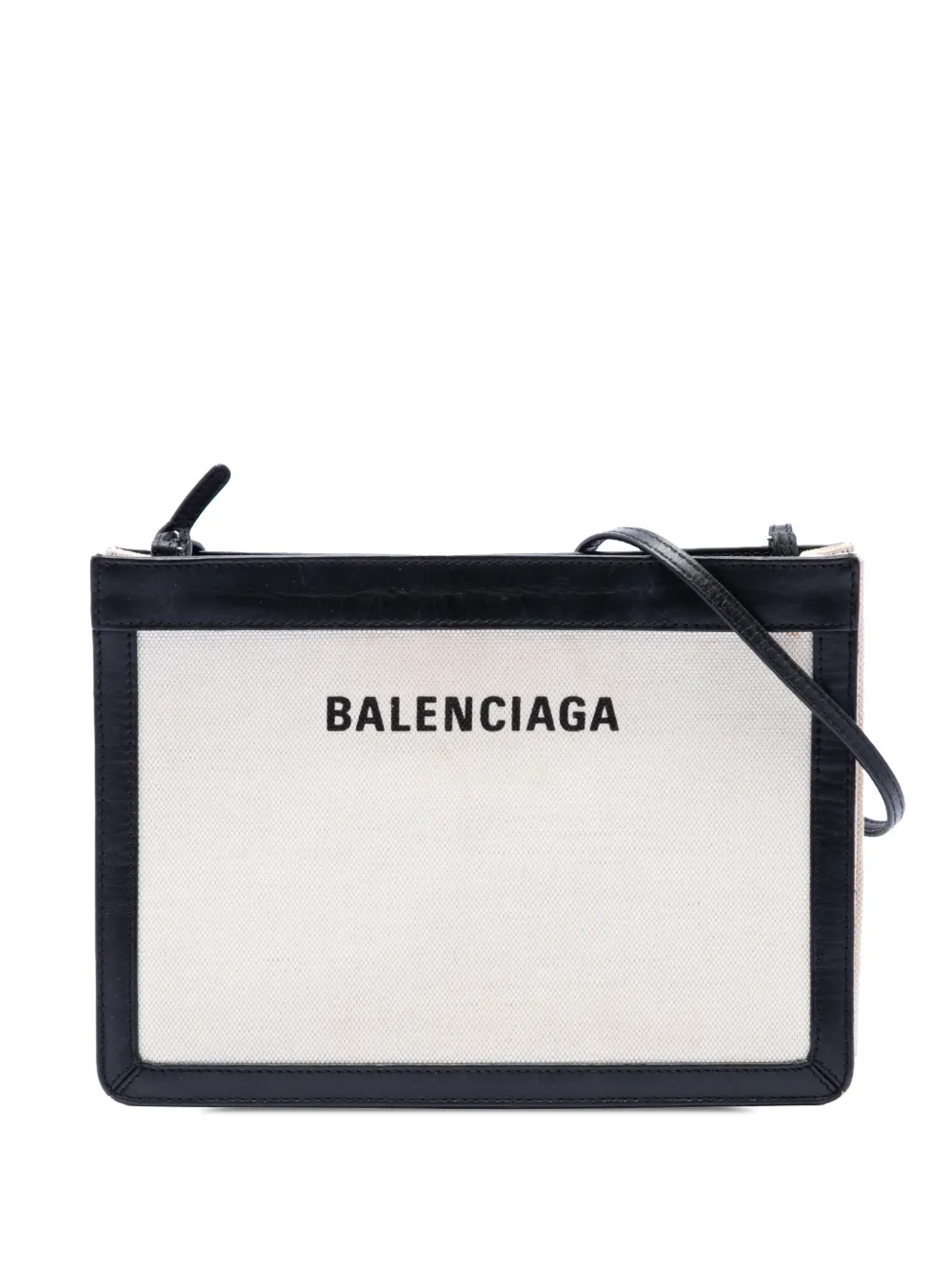 Balenciaga Pre-Owned 2019 Canvas Navy Pochette M crossbody bag - Bianco
