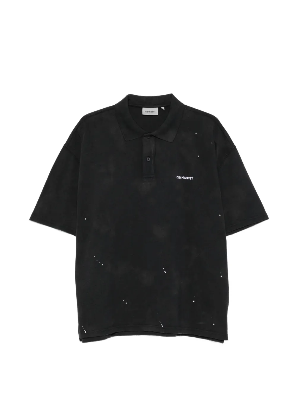 Carhartt WIP paint-splatter logo-print polo shirt - Nero