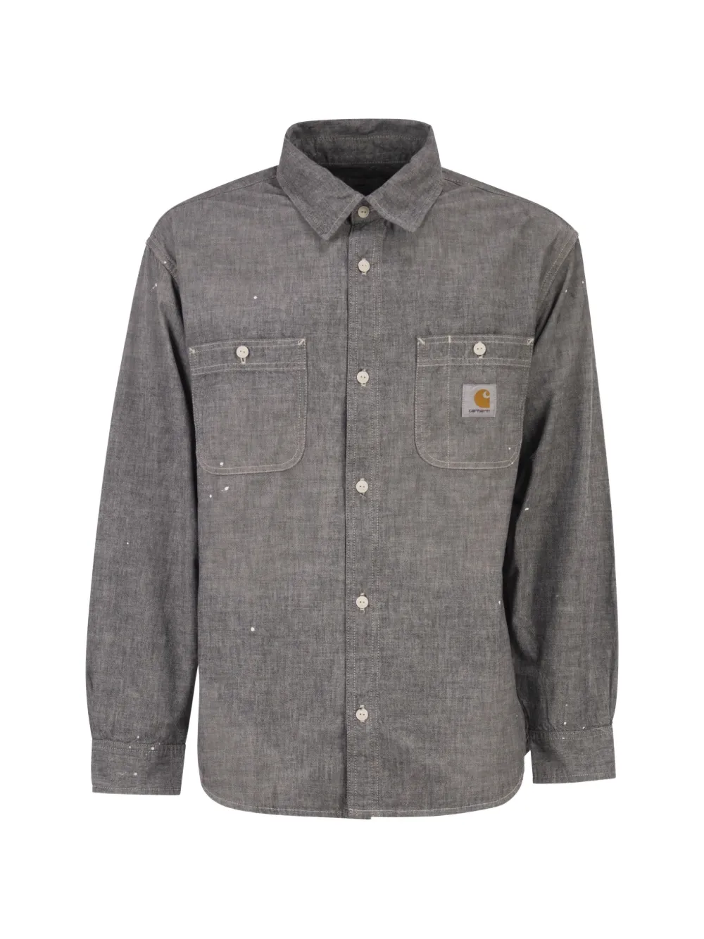 Carhartt WIP paint-splatter chambray-texture shirt - Grau