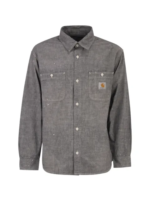 Carhartt WIP paint-splatter chambray-texture shirt