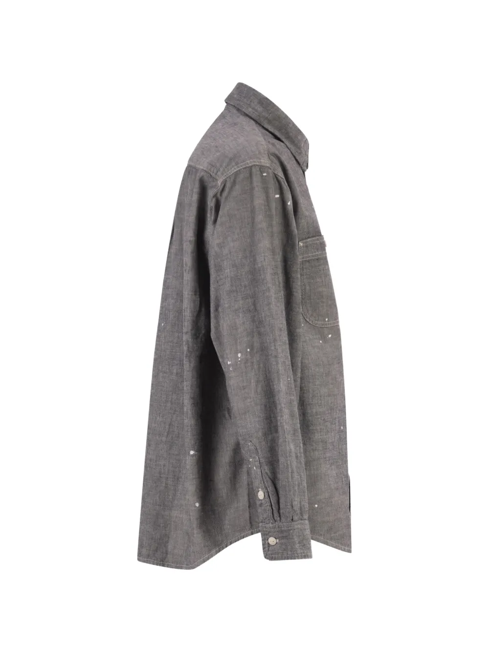 Carhartt WIP Shirt met chambray textuur en verfspatten Grijs