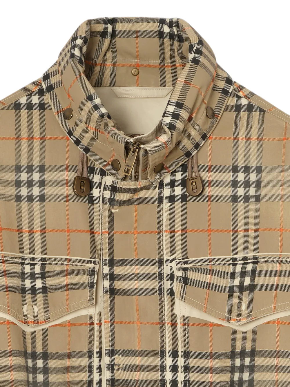 Burberry Geruite tropische gabardine parka Beige