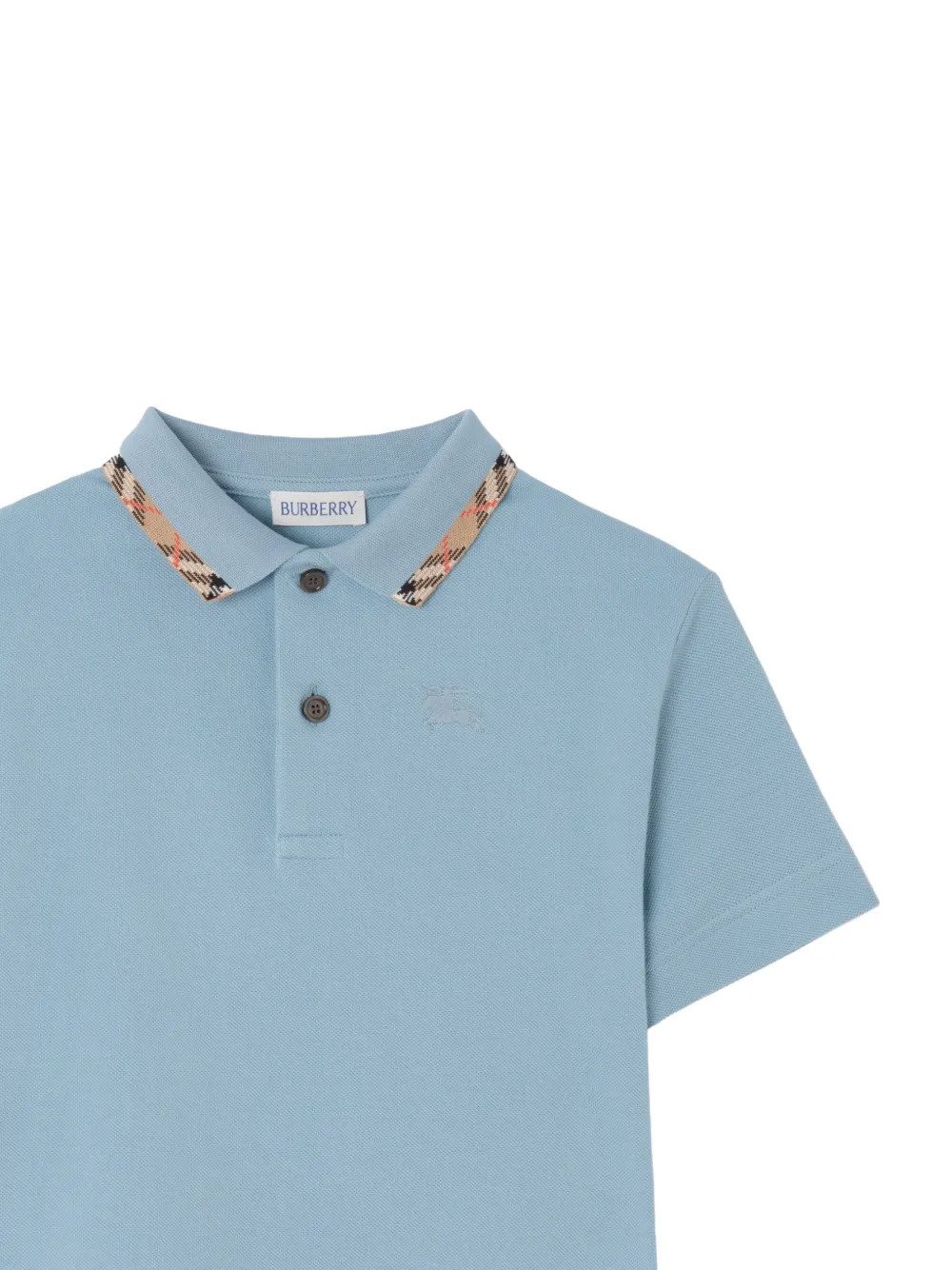 Burberry Kids Katoenen piqué poloshirt Blauw