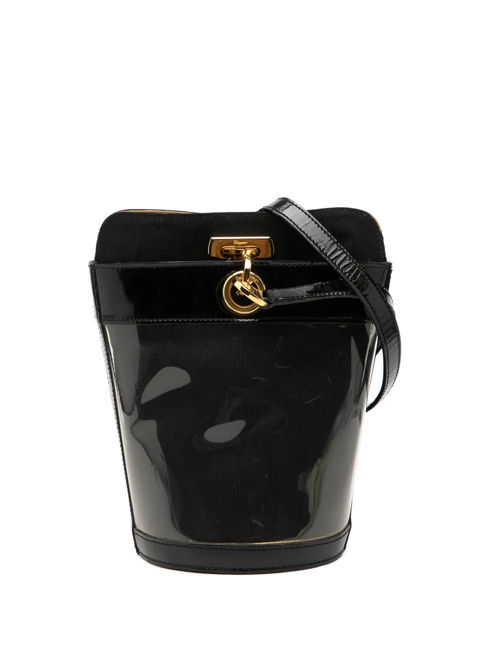 Ferragamo Pre-Owned 20th Century Vinyl Gancini bucket bag - Nero