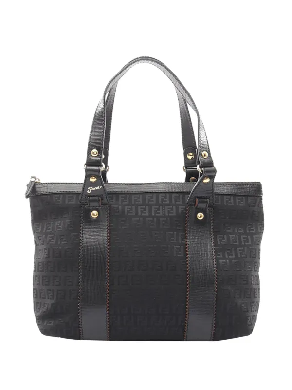Fendi Pre-owned 2000-2010 Zucchino Canvas Handbag in Black