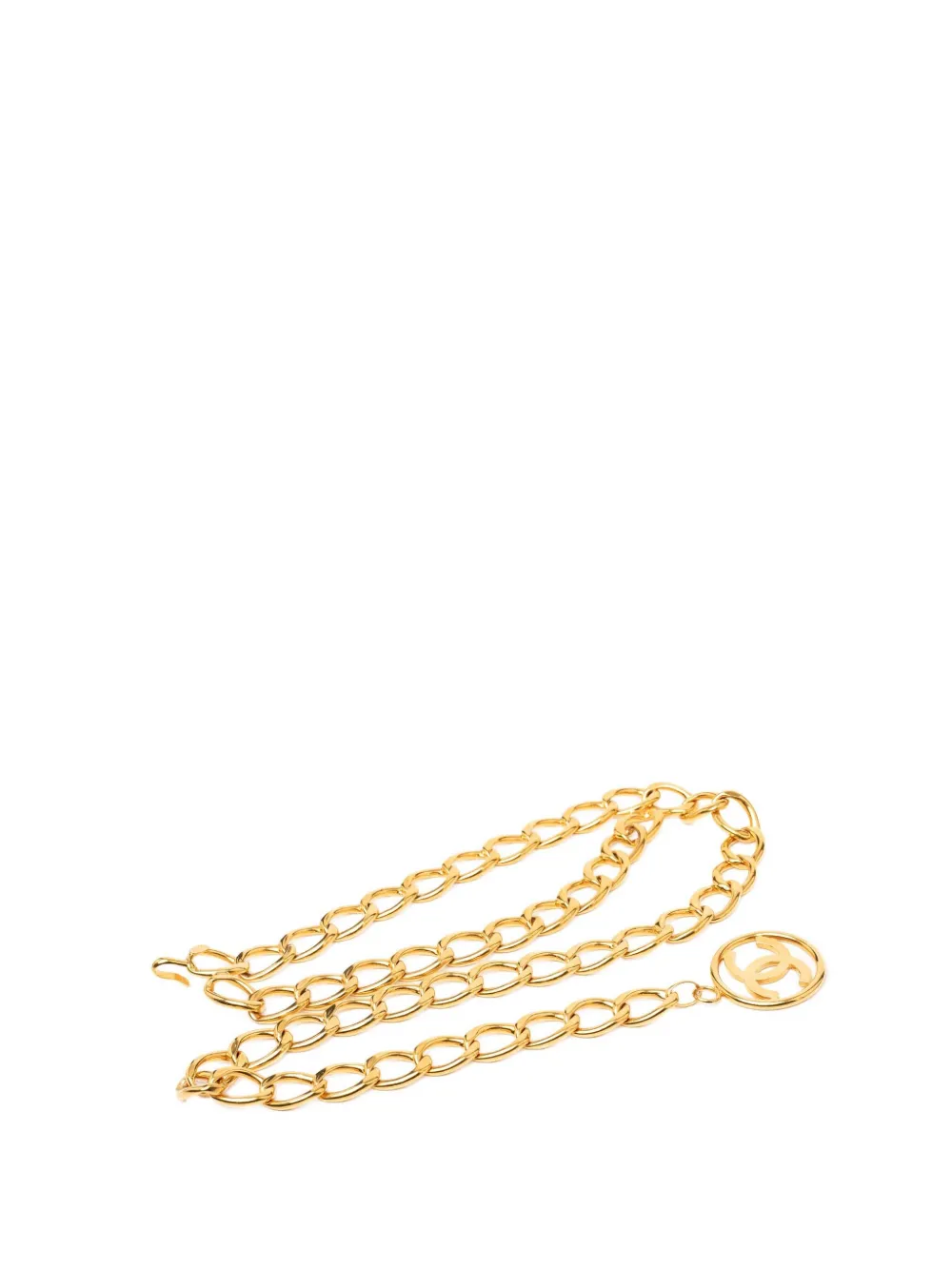CHANEL Pre-Owned 1980-1990 CC Gold Plated Logo Chain belt - Oro