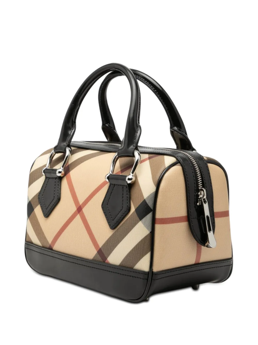  Burberry Pre-owned Bolso Boston Bowling Pequeño De Lona Revestida Con Motivo Supernova Check 2000-2017 - Negro 