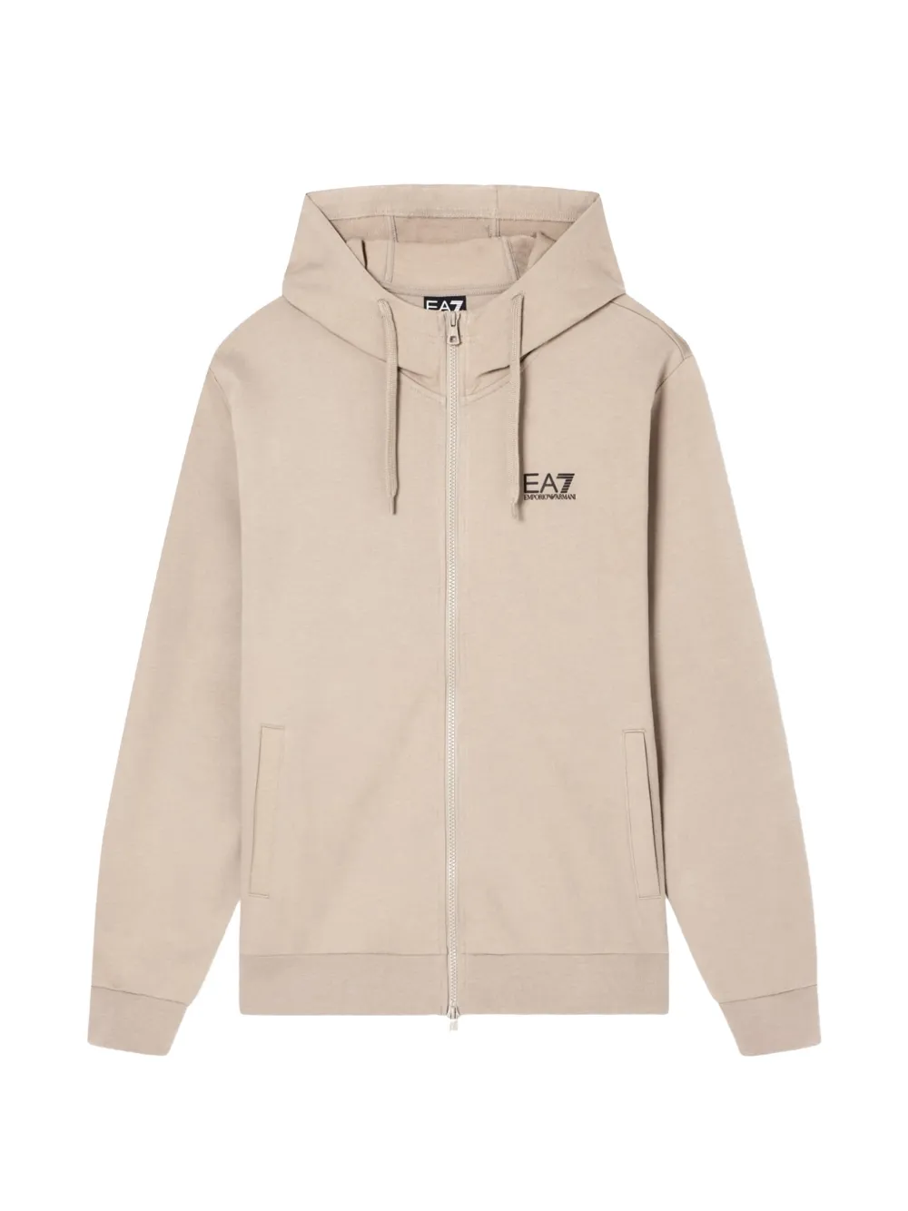 Ea7 Emporio Armani Core Identity logo-print zip-up hoodie - Toni neutri