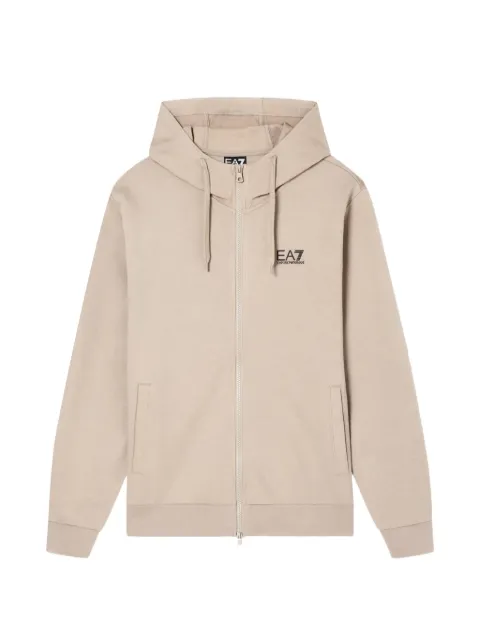 Ea7 Emporio Armani Core Identity logo-print zip-up hoodie