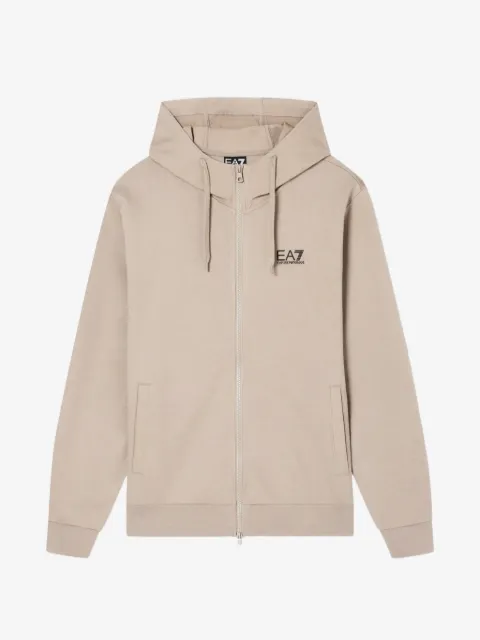 Ea7 Emporio Armani Core Identity logo-print zip-up hoodie