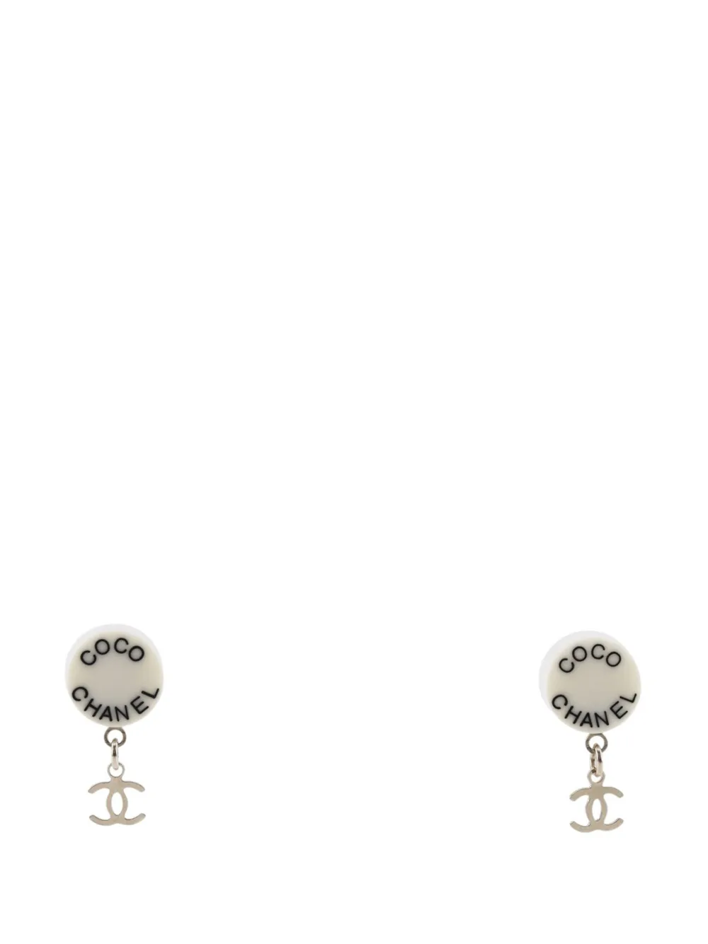 CHANEL Pre-Owned 2007 CC Gold Plated Acrylic Coco Round Drop Bullet Backs Earrings costume earrings