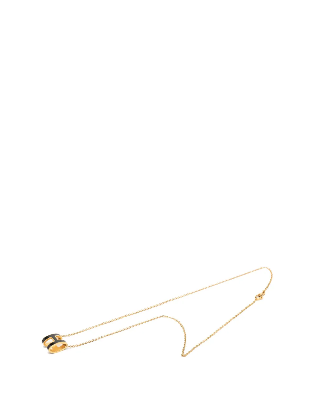 Hermès Pre-Owned 2020-2026 Gold Plated Enamel Mini Pop H Pendant Necklace costume necklace - Nero