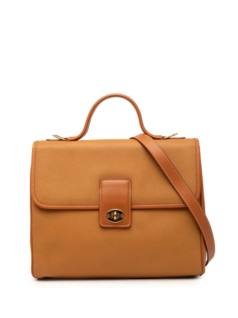 Gucci Pre-Owned 20th Century Calfskin Turnlock Top Handle Bag satchel - Brown