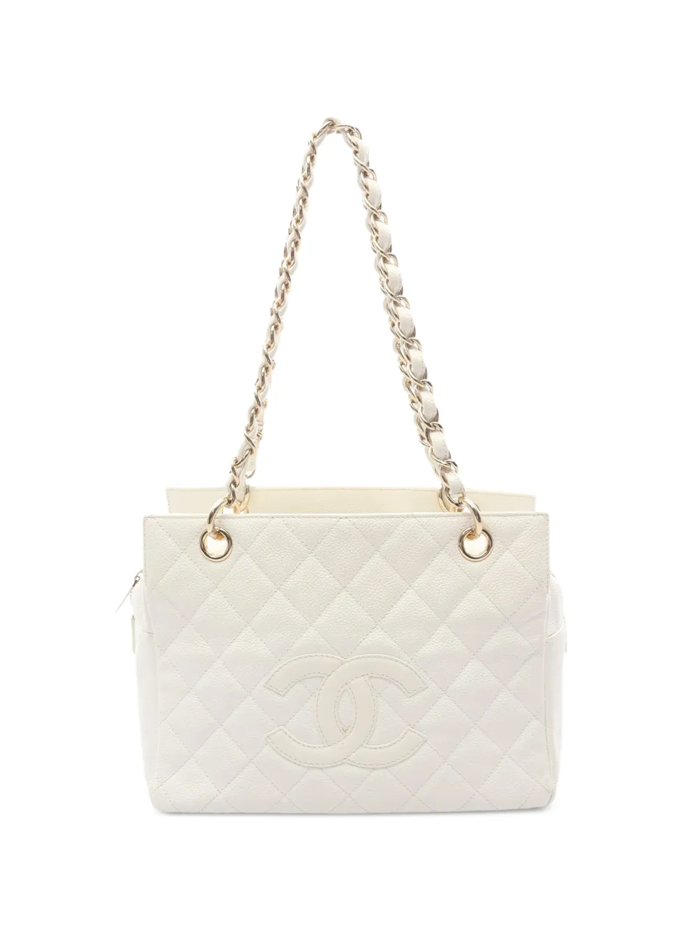 CHANEL Pre-Owned 2002-2003 Matelassé leather shoulder bag - White