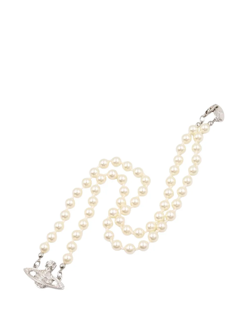 Vivienne Westwood Pre-Owned 2020s Mini Bas Relief pearl necklace - Argento