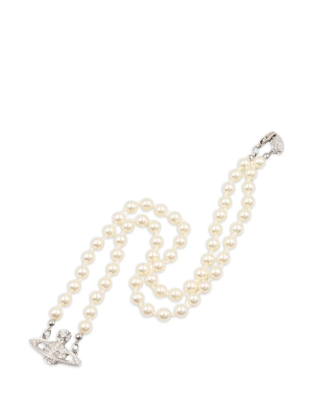 Vivienne Westwood Pre-Owned 2020s Mini Bas Relief pearl necklace - Argento