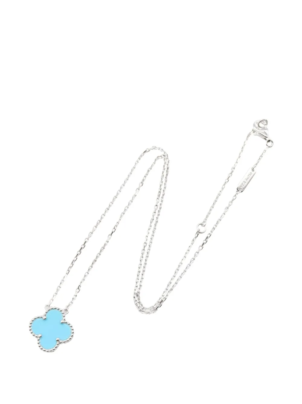 Van Cleef & Arpels Pre-Owned 2010s Alhambra turquoise necklace - Argento