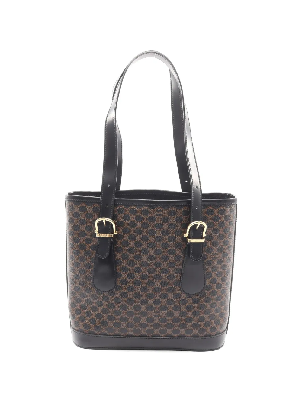 Celine Pre-Owned 2000s Macadam buckle shoulder bag - Black