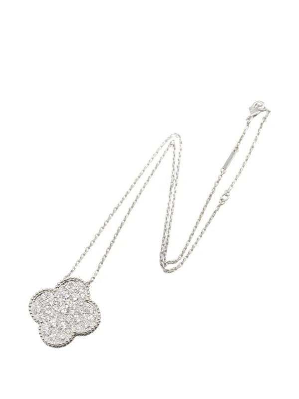 Van Cleef & Arpels Pre-owned Magic Alhambra Diamond Necklace in Silver