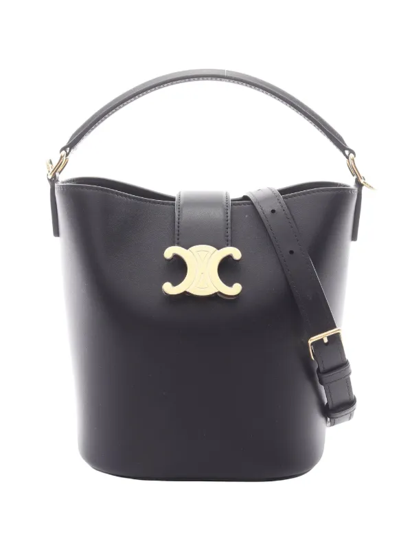 Celine Pre-owned Small Louise Triomphe Bucket Bag in Black
